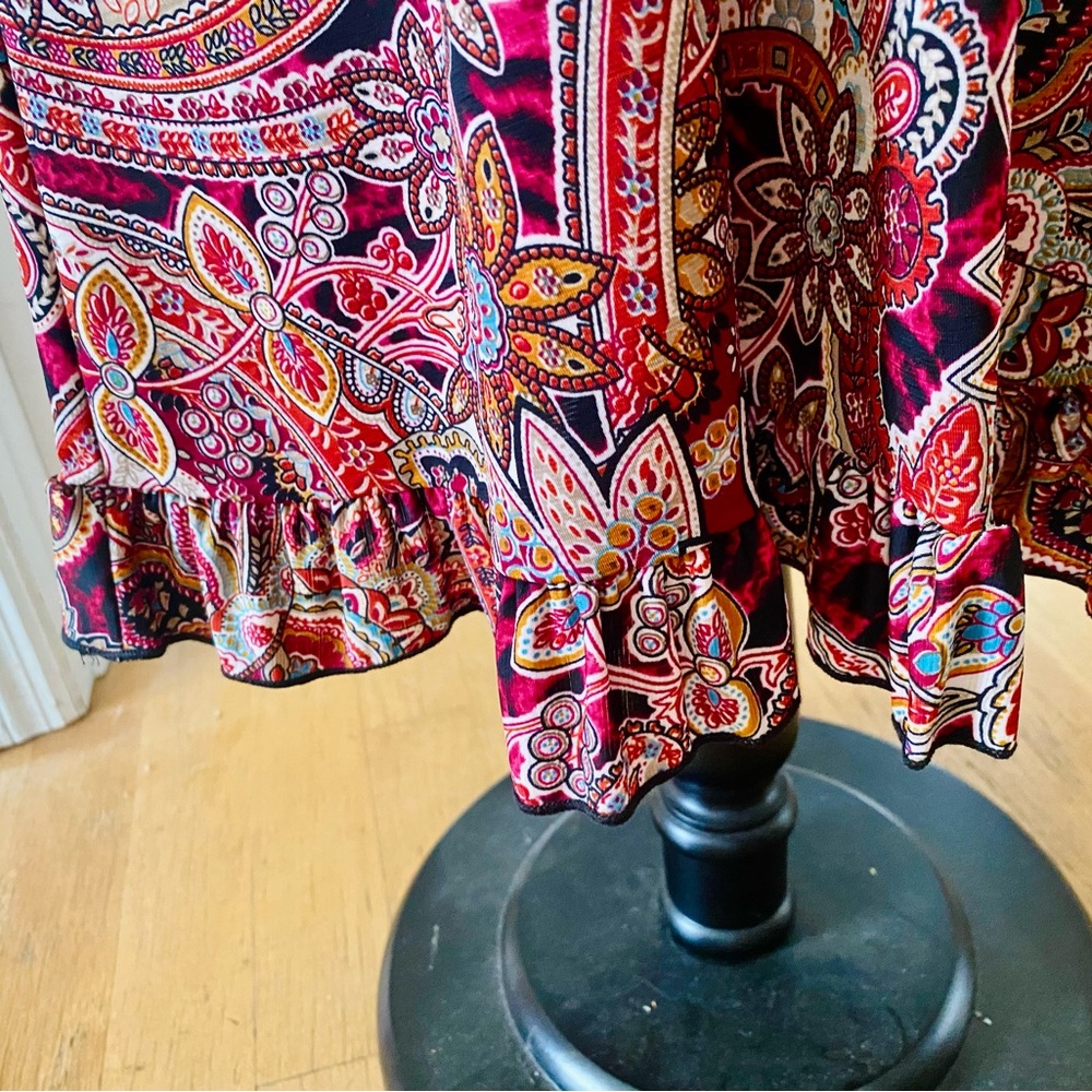 Honeyme Multicolor Paisley Long Sleeve Dress - Picture 2 of 3